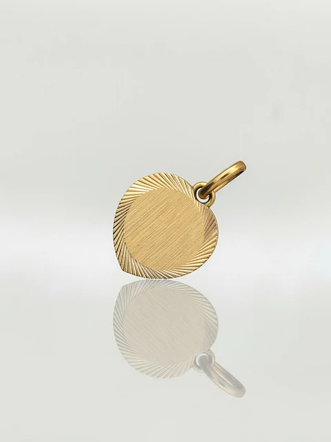 Colgante Disco Corazón Satín Oro 18k
