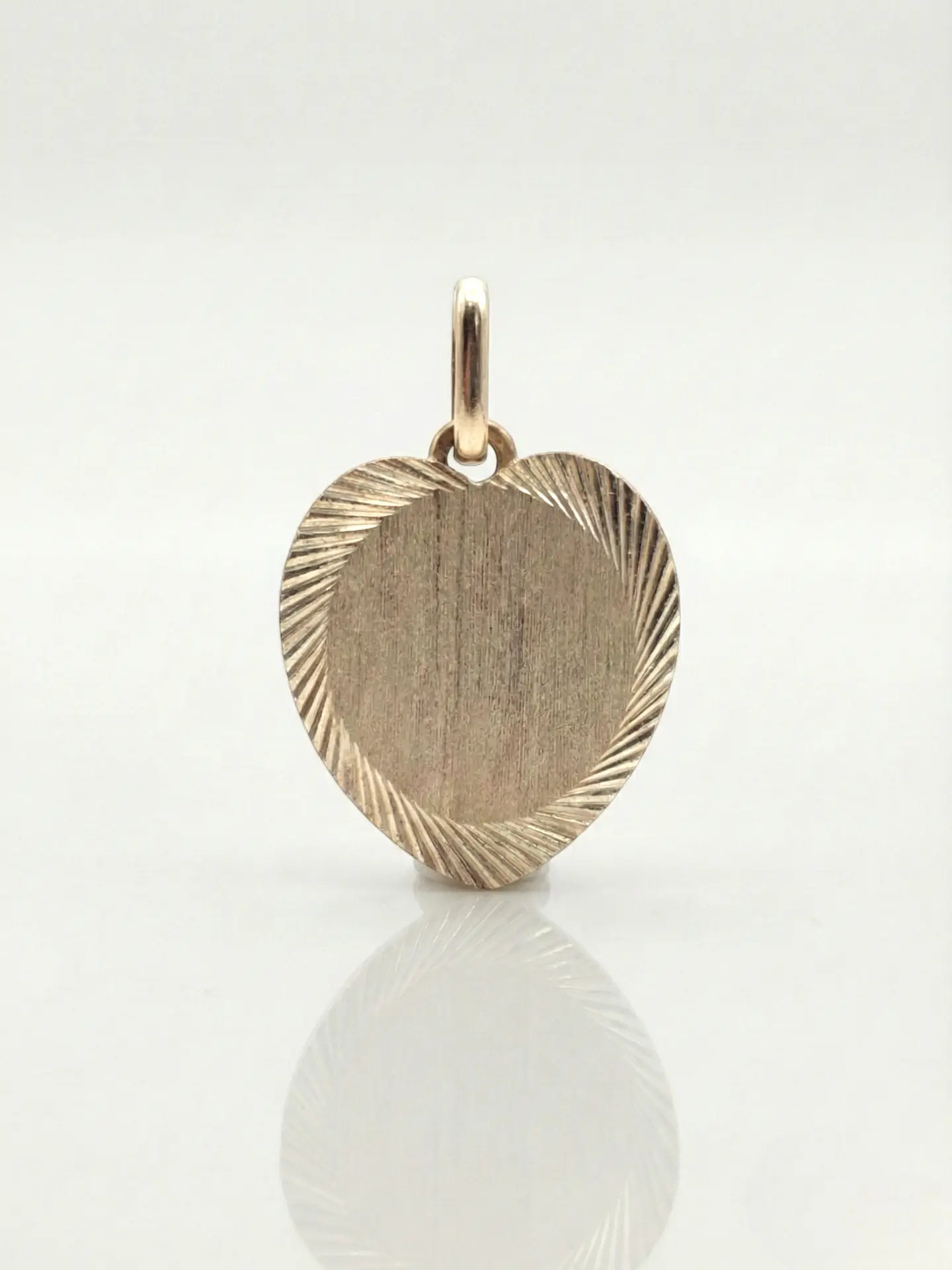 Colgante Disco Satín Corazón Dual Oro 18k 4