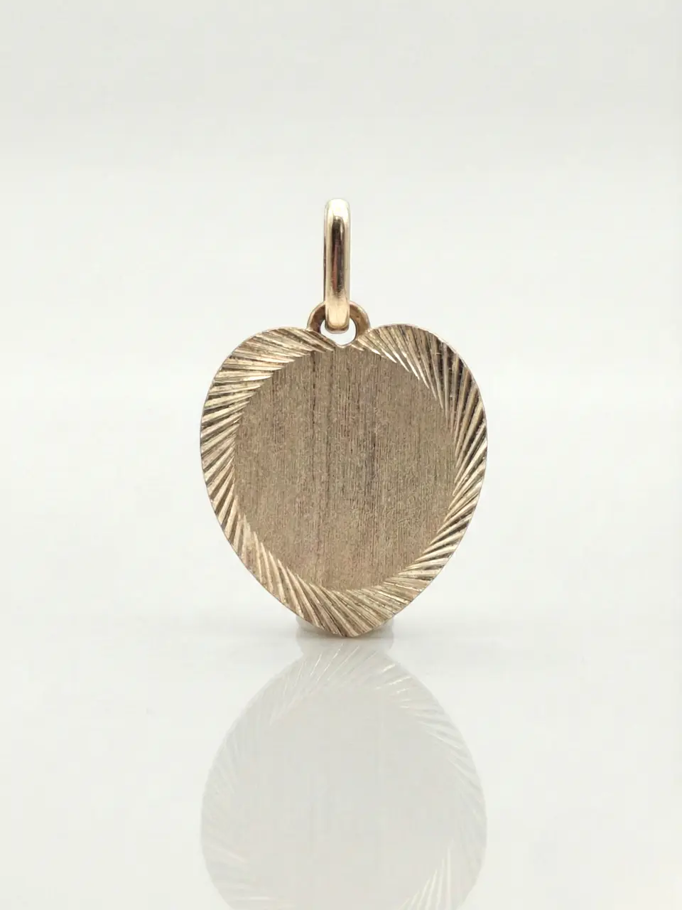 Colgante Disco Satín Corazón Dual Oro 18k 4