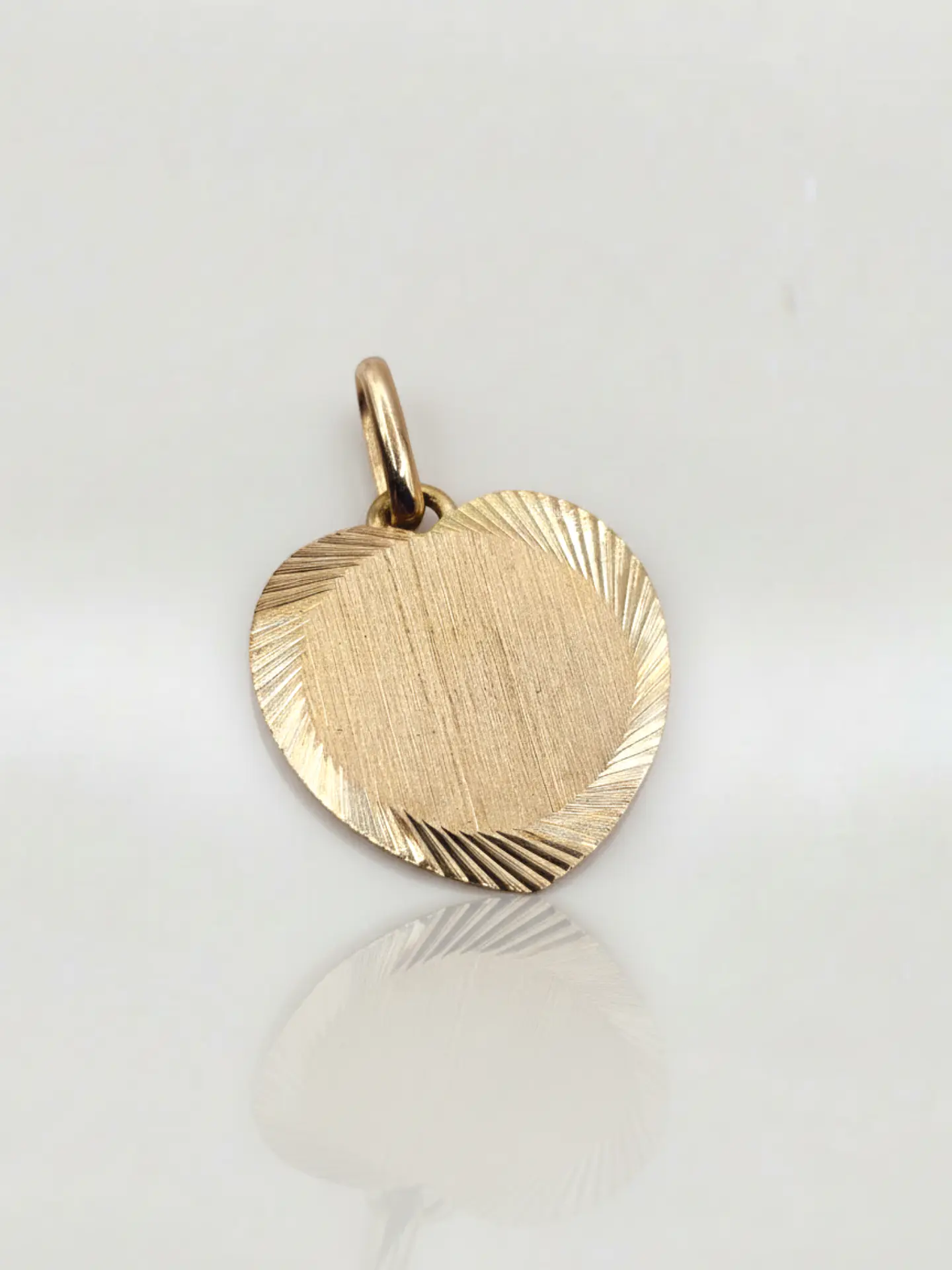 Colgante Disco Satín Corazón Dual Oro 18k 5