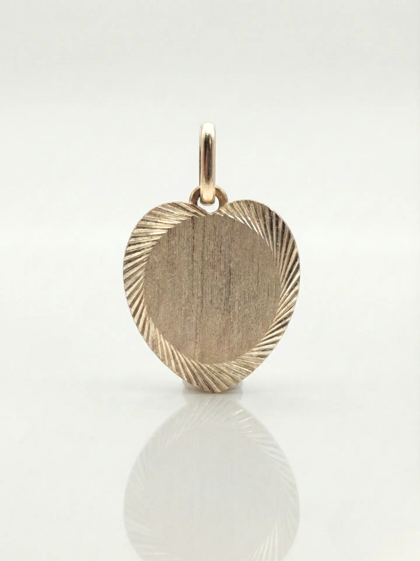 Colgante Disco Satín Corazón Dual Oro 18k 6