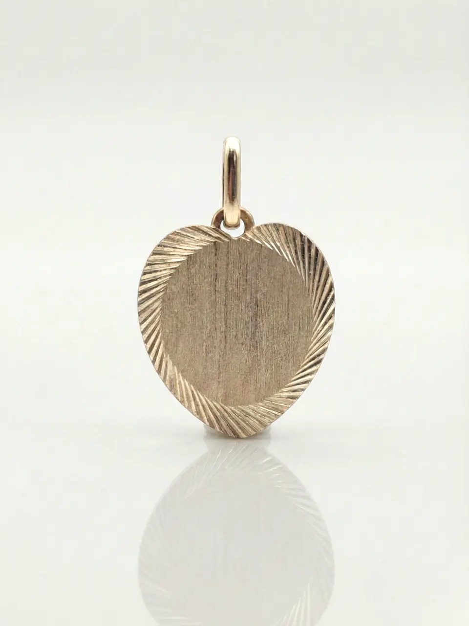 Colgante Disco Satín Corazón Dual Oro 18k 6