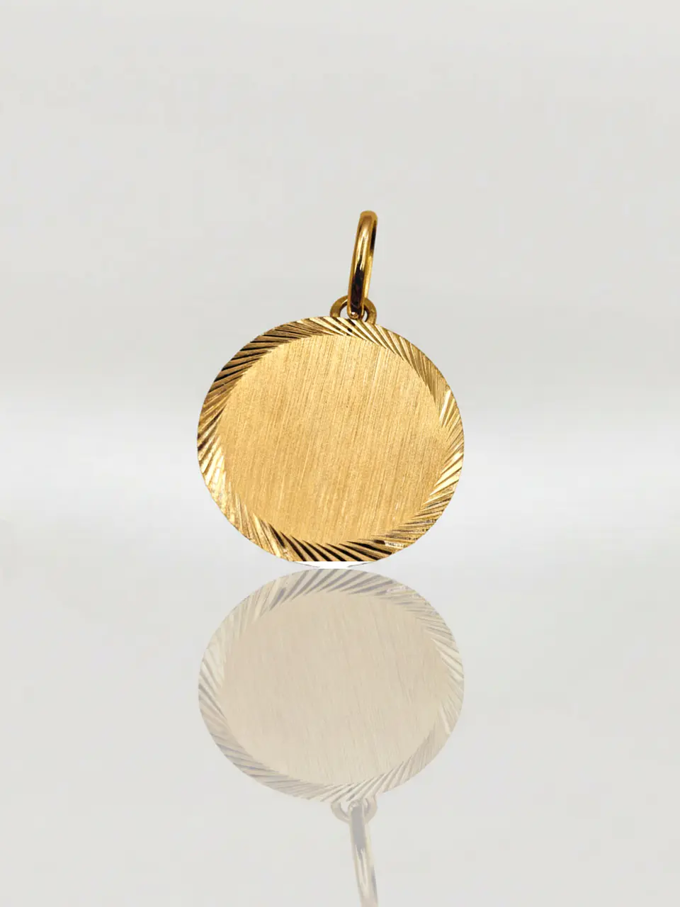 Colgante Disco Satín Majestuoso Oro 18k 1