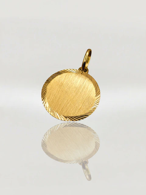 Colgante Disco Satín Majestuoso Oro 18k