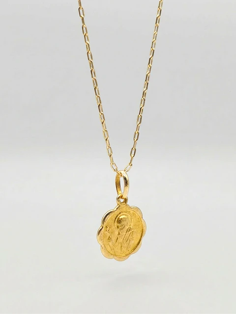 Cadena Protección Sagrada San Benito Oro 18k