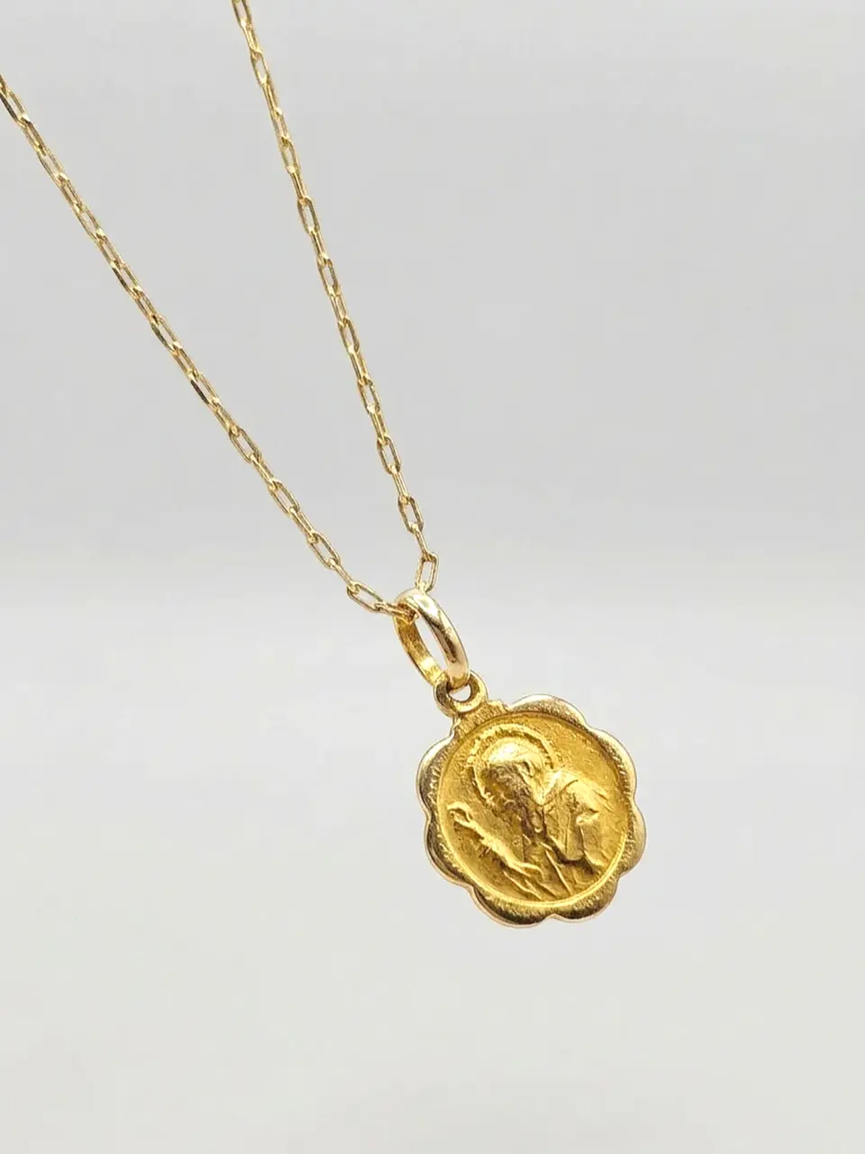 Cadena Protección Sagrada San Benito Oro 18k 5