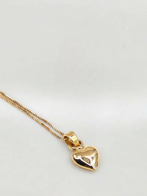Cadena Veneciana Corazón en Relieve Oro 18k