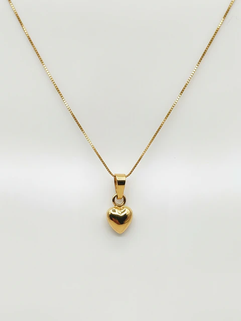 Cadena Veneciana Corazón en Relieve Oro 18k