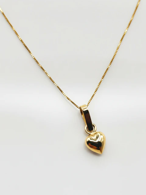 Cadena Veneciana Corazón en Relieve Gala Oro 18k