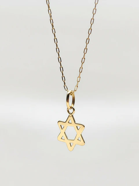 Cadena Estrella de David Sagrada Oro 18k