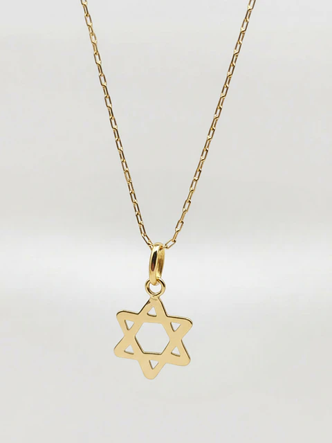 Cadena Estrella de David Sagrada Oro 18k