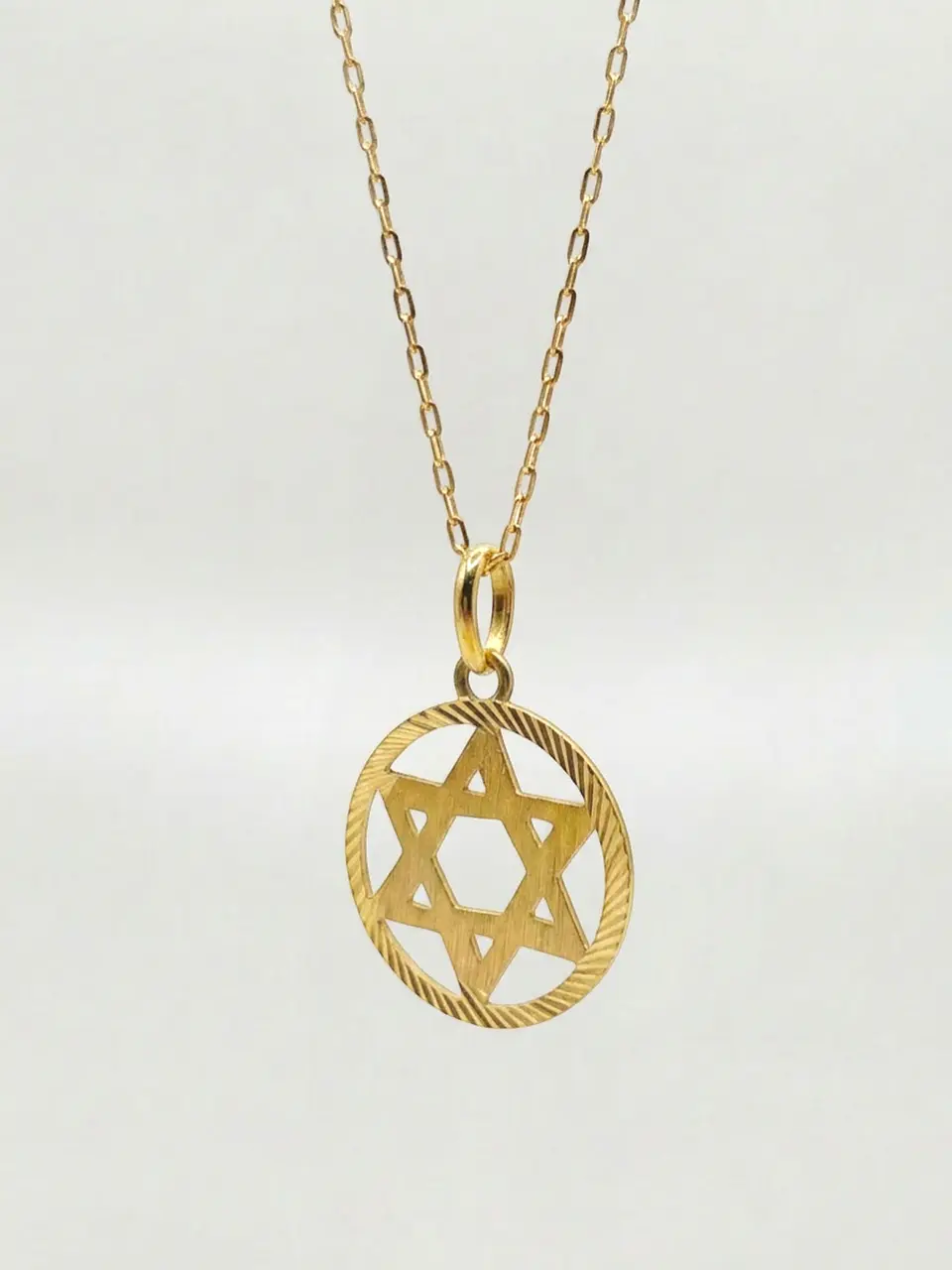 Cadena Estrella de David Satín Sagrada Oro 18k 3