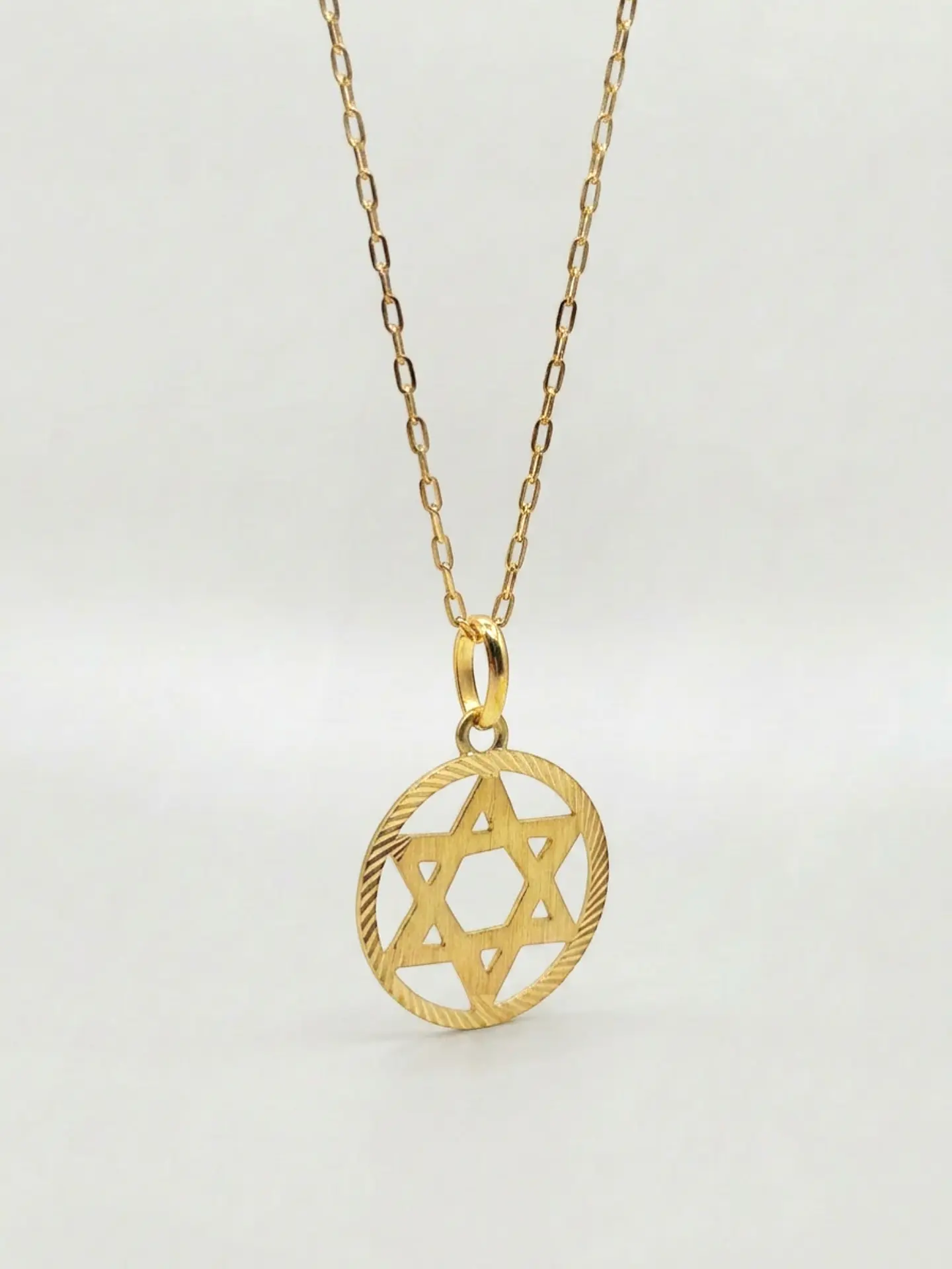 Cadena Estrella de David Satín Sagrada Oro 18k 4