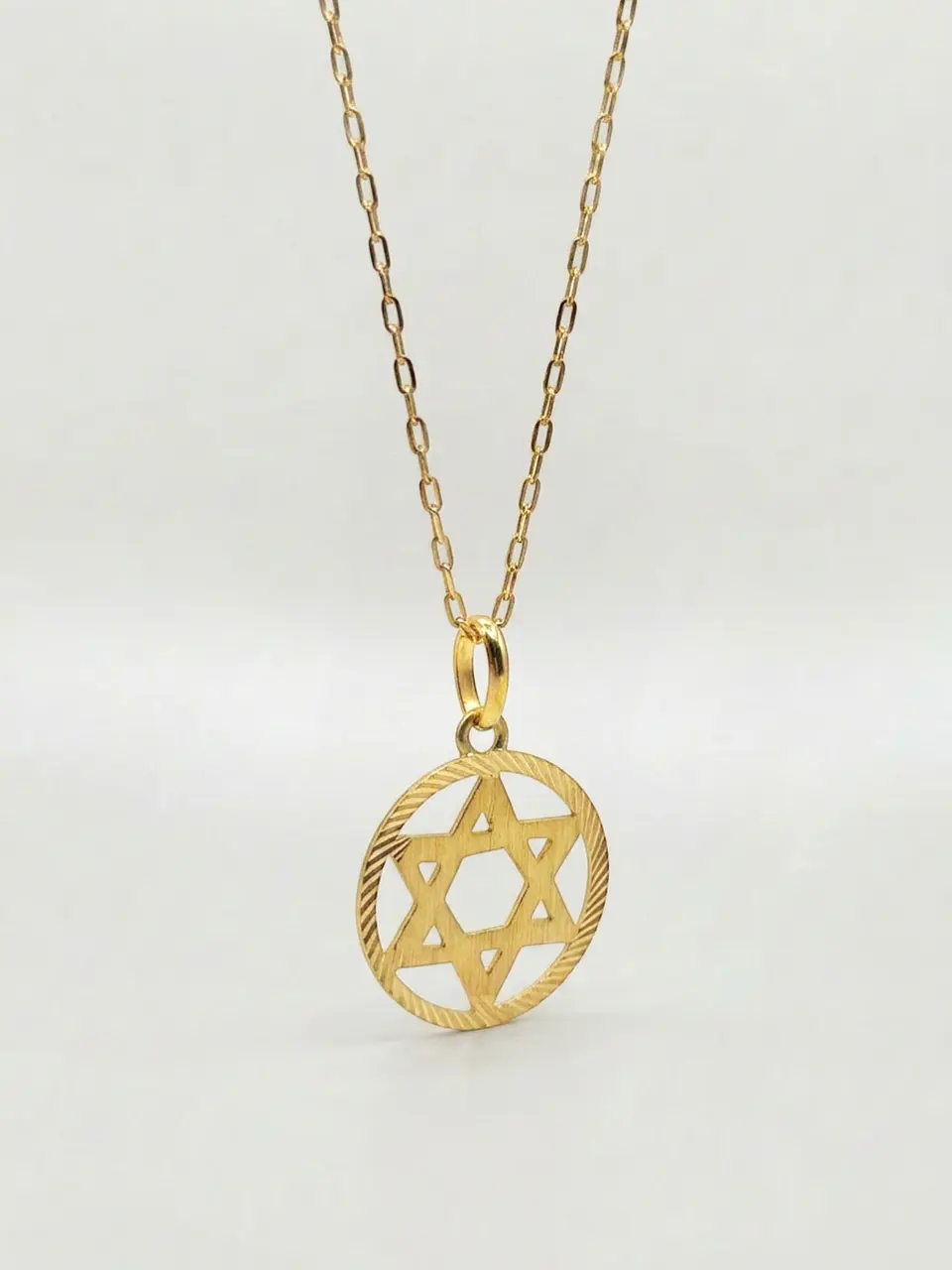 Cadena Estrella de David Satín Sagrada Oro 18k 4