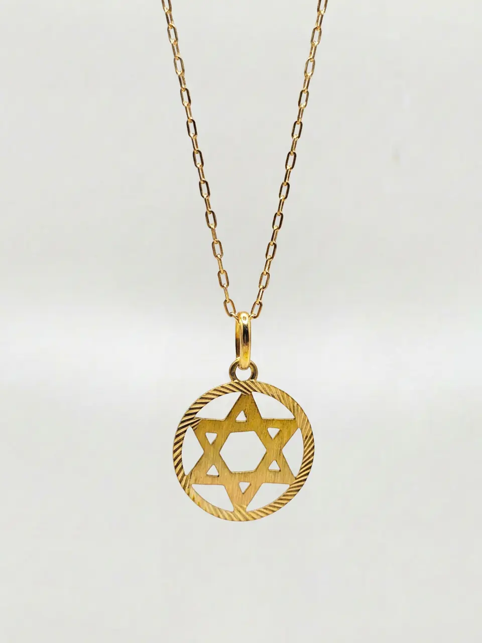 Cadena Estrella de David Satín Sagrada Oro 18k 1