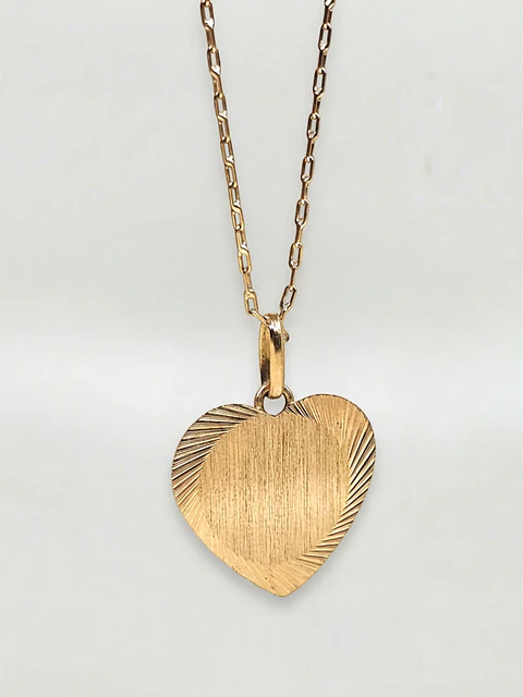 Cadena Corazón Satín Esencia Oro 18k