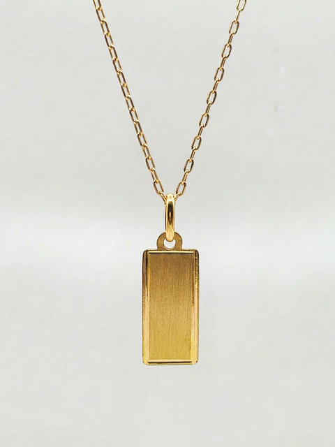 Cadena Placa Vanguardia Rectangular Oro 18k