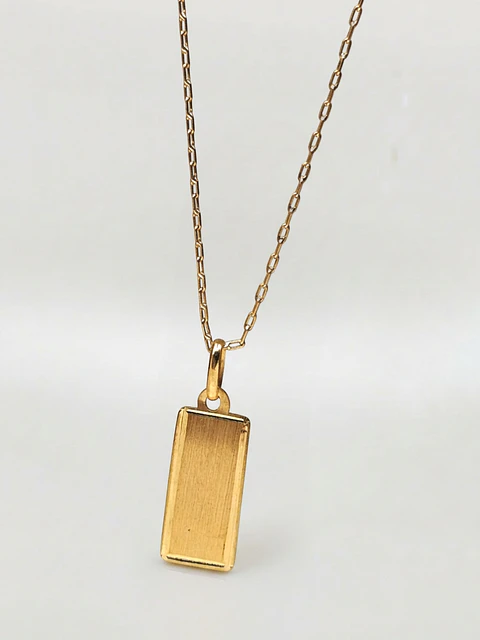 Cadena Placa Vanguardia Rectangular Oro 18k