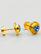 Aros Abridores Flor Mar de Cristal Aguamarina Grande Oro 14k - Miniatura 3