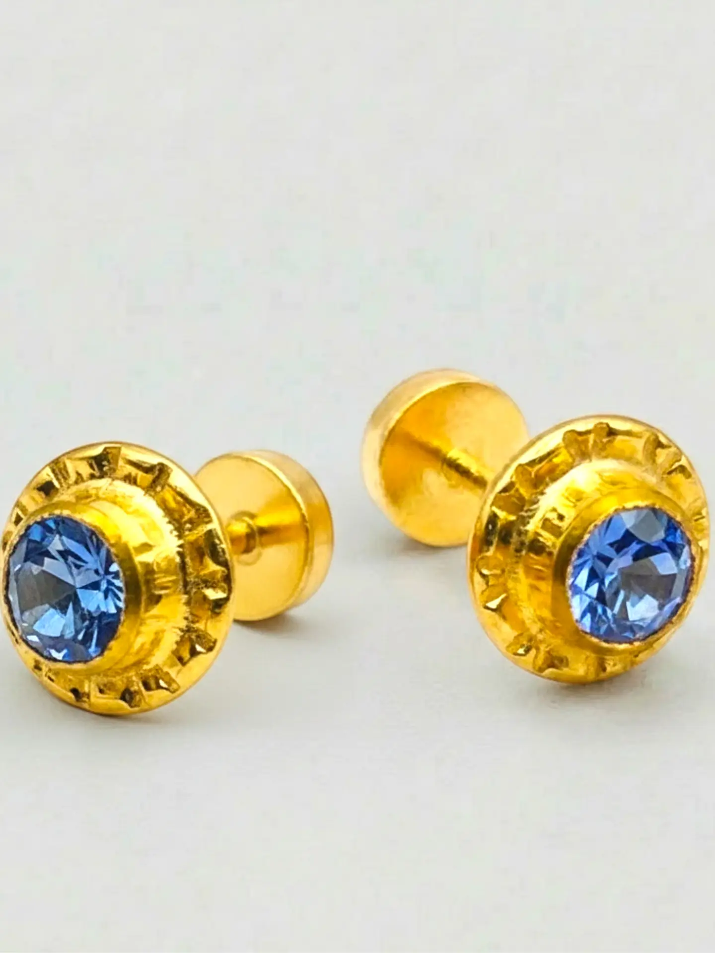 Aros Abridores Flor Mar de Cristal Aguamarina Grande Oro 14k 4