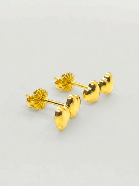 Aros Dualidad de Corazón Mediano Oro 18k
