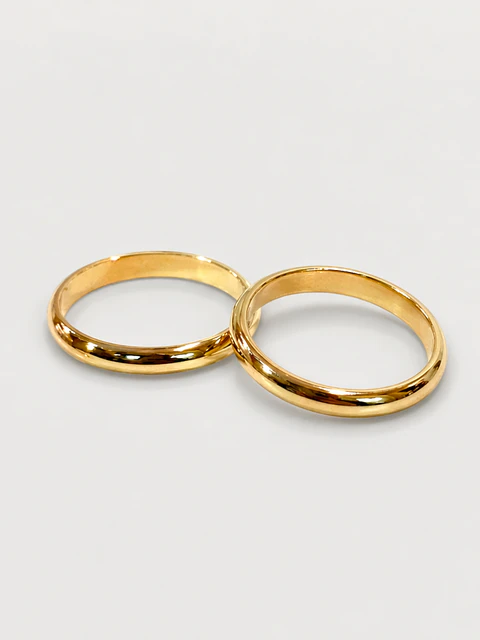 Argollas Estilo Inglés 3 mm Oro 18k