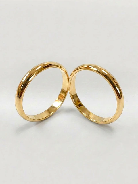 Argollas Estilo Inglés 3 mm Oro 18k