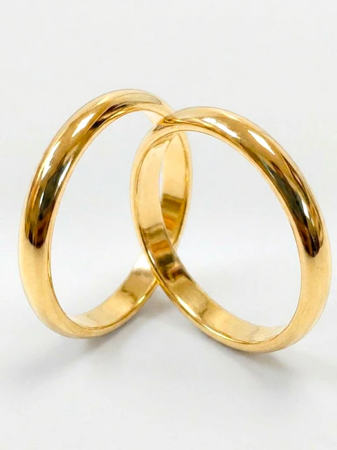 Argollas Estilo Inglés de Estatus 3 mm Oro 18k