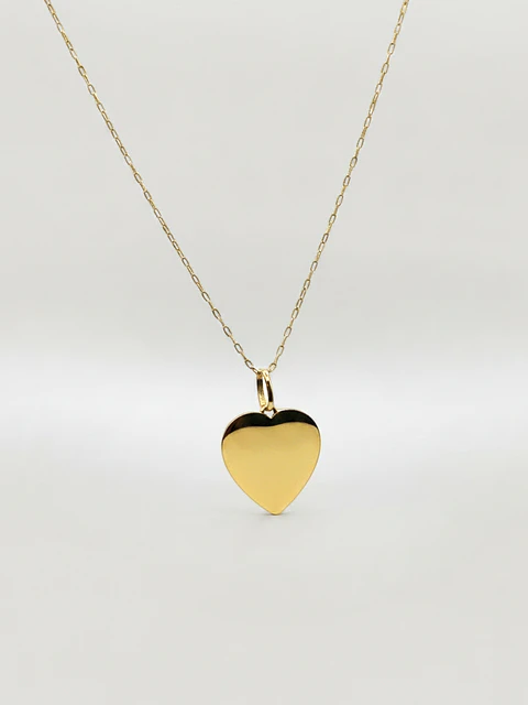 Cadena Limada Corazón de Amor Puro Oro 18k