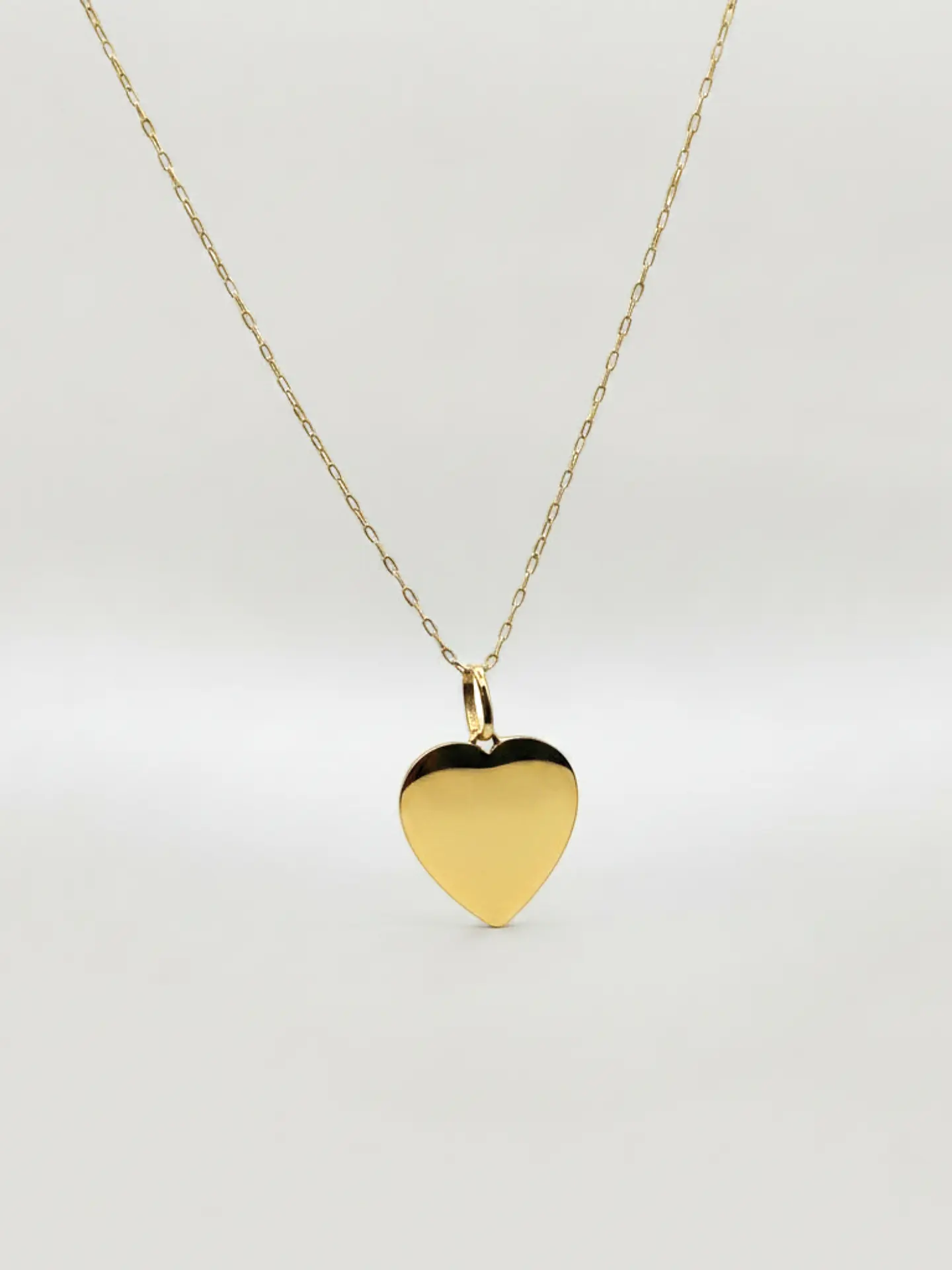 Cadena Limada Corazón de Amor Puro Oro 18k 1