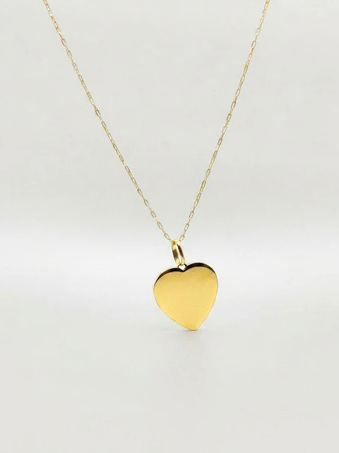 Cadena Limada Corazón de Amor Puro Oro 18k