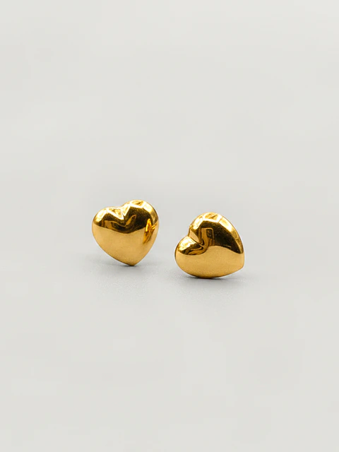 Aros Corazón de Amor Grande Oro 18k