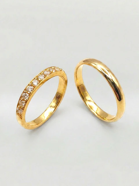 Argollas Matrimonio con Circones 3 mm Oro 18k
