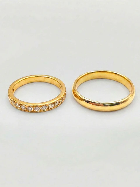 Argollas Nupciales con Circones 3 mm Oro 18k