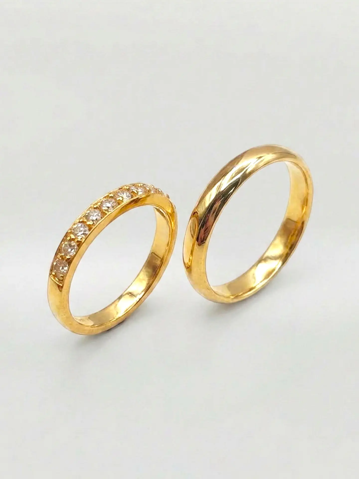 Argollas Nupciales con Circones 3 mm Oro 18k 4