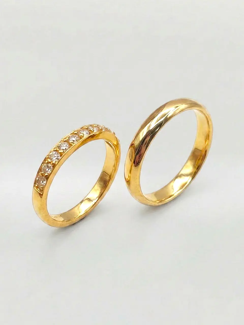Argollas Nupciales con Circones 3 mm Oro 18k 4