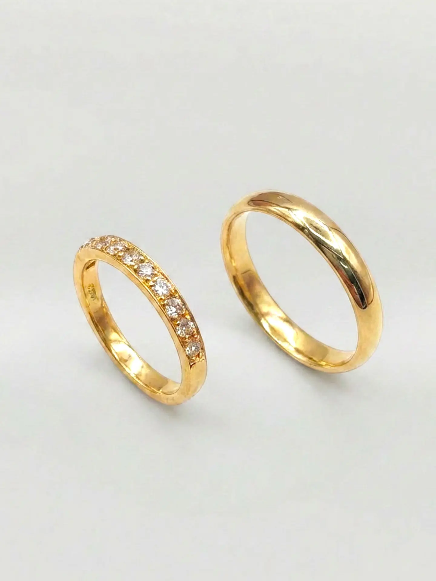 Argollas Nupciales con Circones 3 mm Oro 18k 5