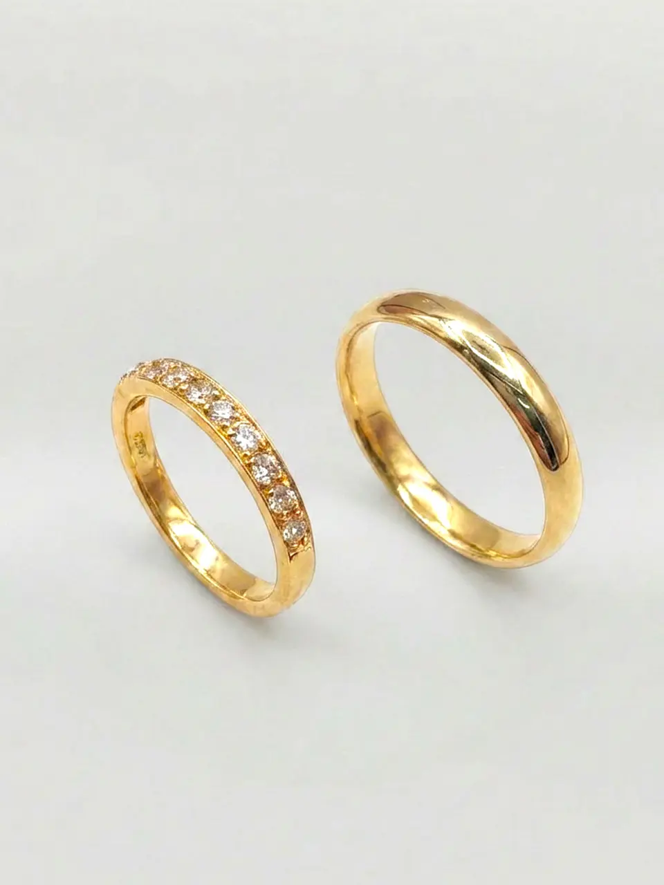 Argollas Nupciales con Circones 3 mm Oro 18k 5
