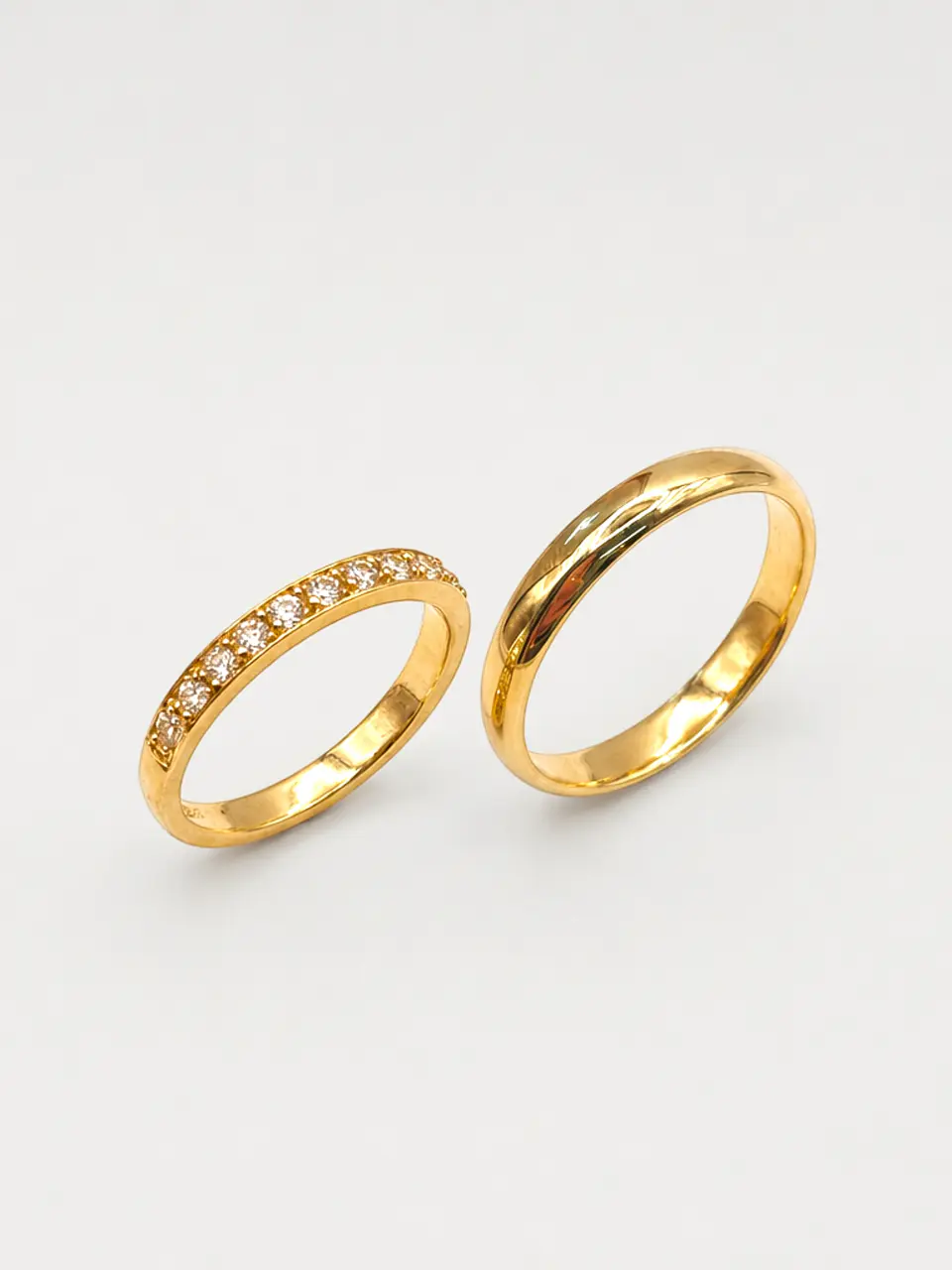 Argollas Nupciales con Circones 3 mm Oro 18k 8