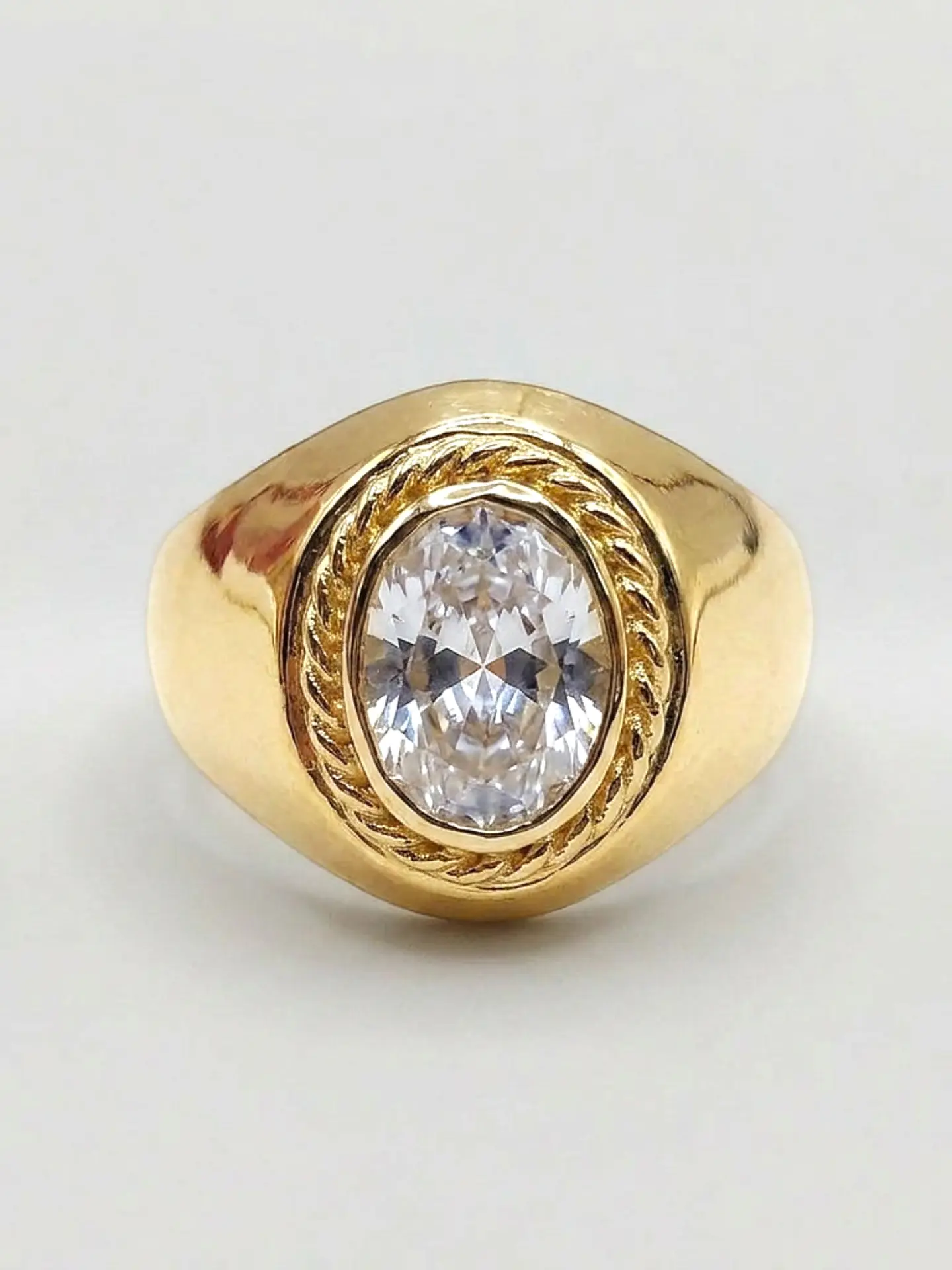Anillo Estilo Bolocco de Circón Oro 18k 1