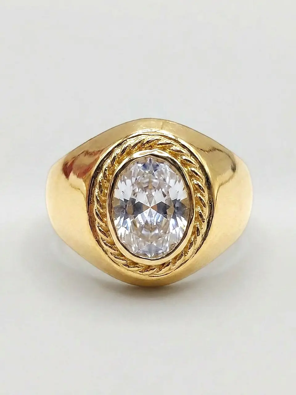 Anillo Estilo Bolocco de Circón Oro 18k 1