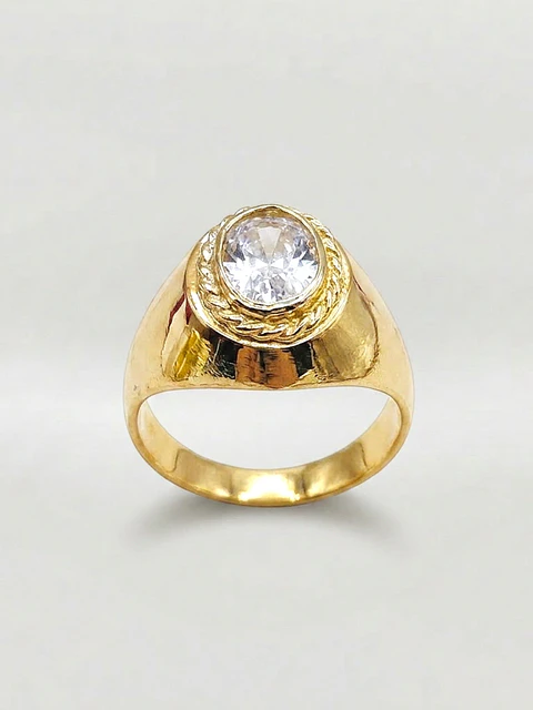 Anillo Estilo Bolocco de Circón Oro 18k