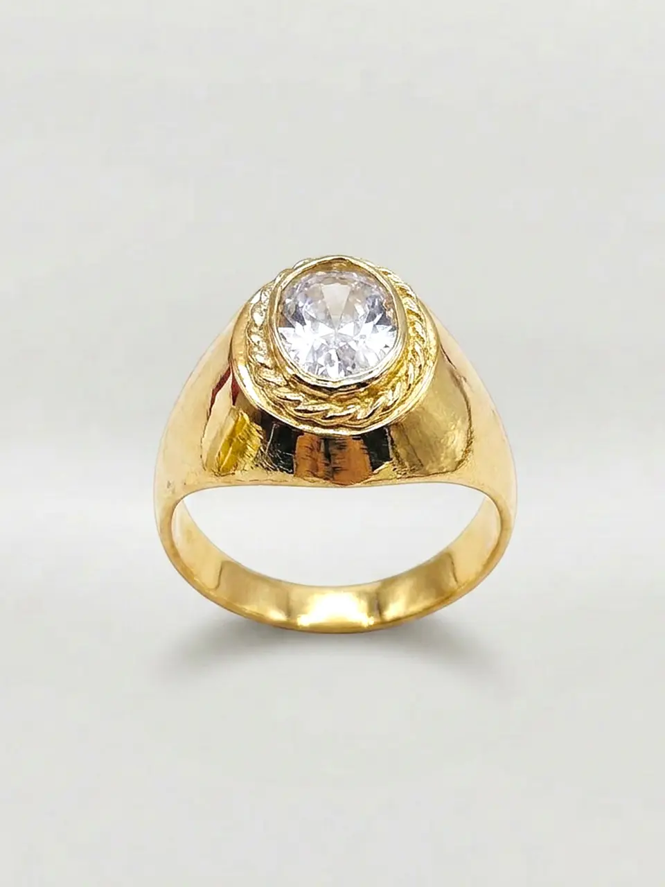 Anillo Estilo Bolocco de Circón Oro 18k 2