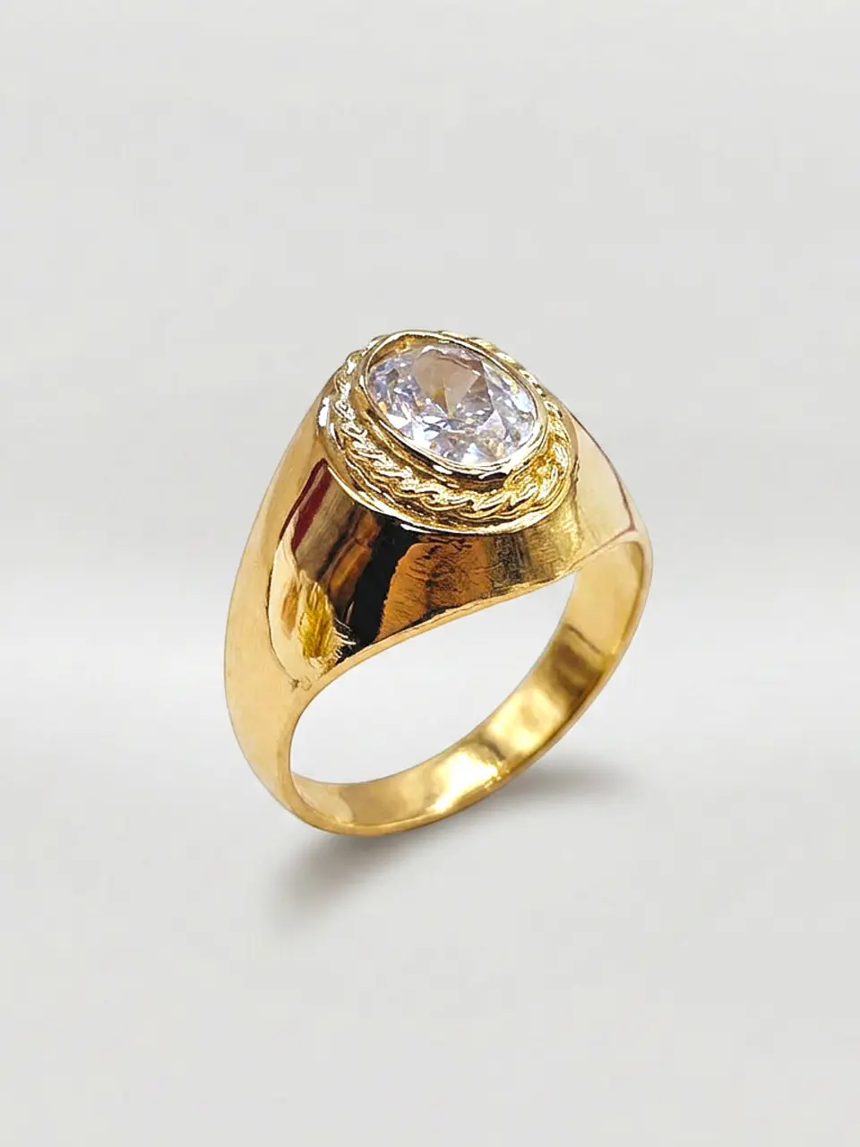 Anillo Estilo Bolocco de Circón Oro 18k 3