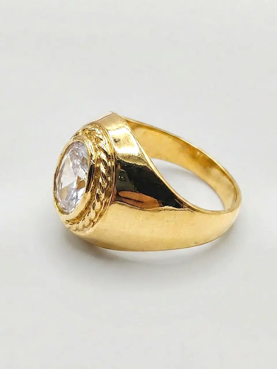 Anillo Estilo Bolocco de Circón Oro 18k 5