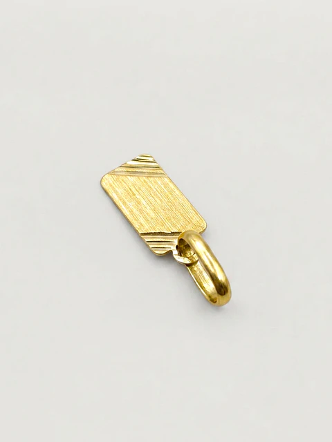 Colgante Placa Mini Identidad Oro 18k