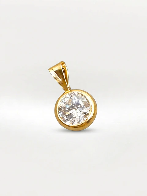 Colgante Destello de Luz Único Circón Oro 18k