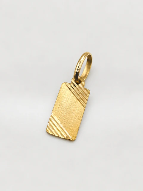 Colgante Placa Satín Identidad Oro 18k