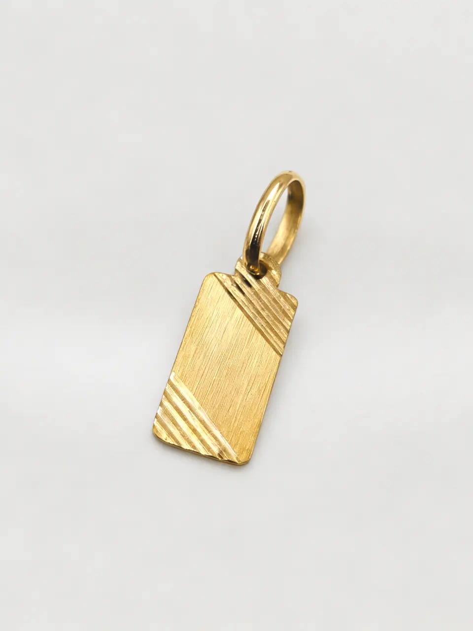 Colgante Placa Satín Identidad Oro 18k 2