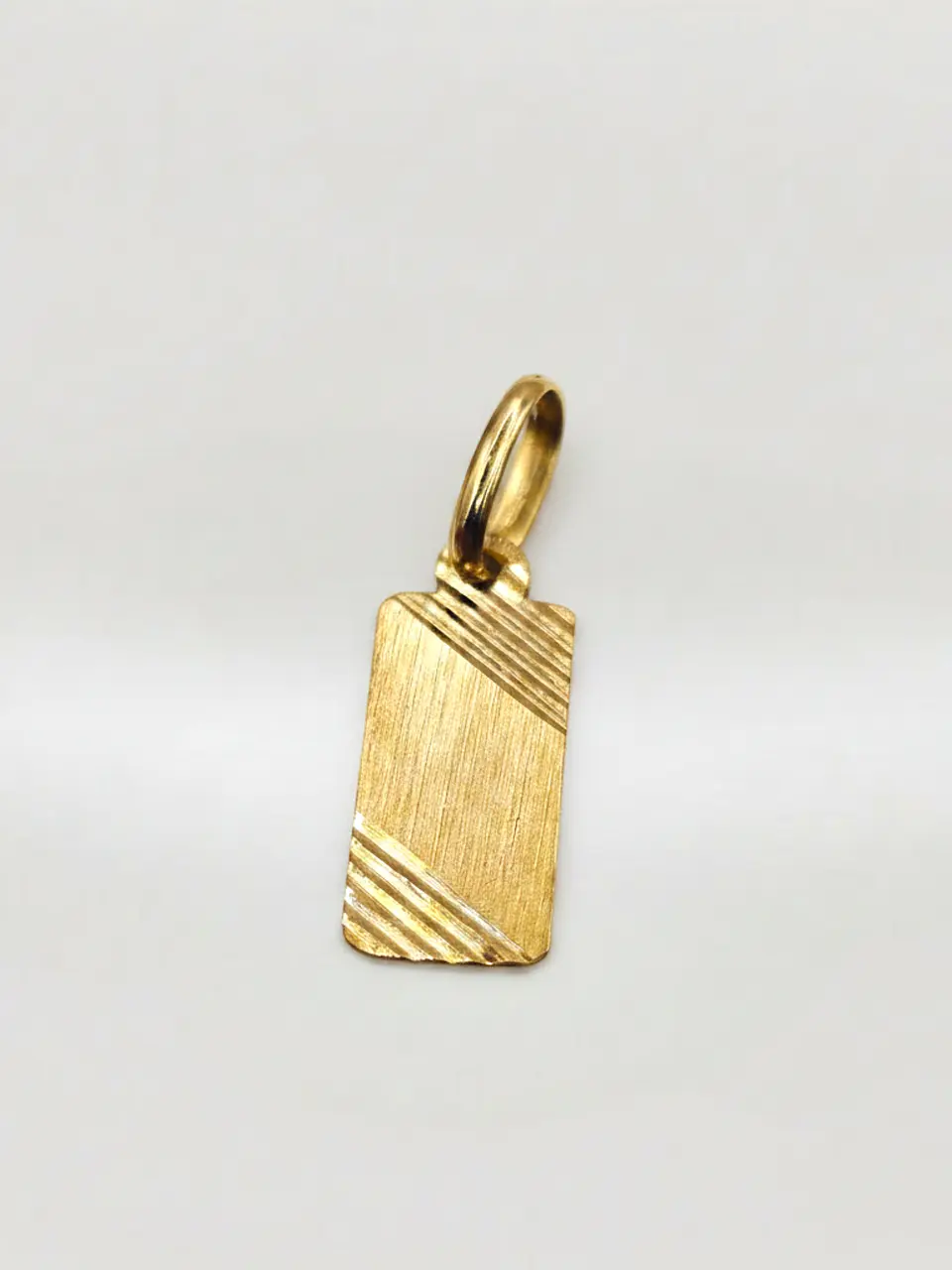 Colgante Placa Satín Identidad Oro 18k 4